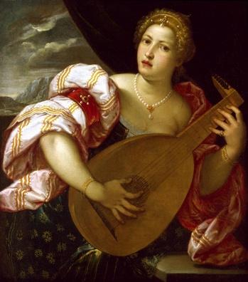 unknow artist Young Woman Playing a Lute